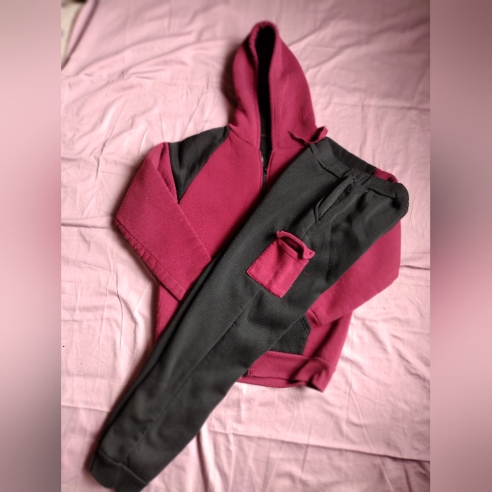 Black and Red Track Pants with Jogger Style